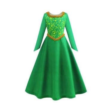 Imagem de Fantasia Verde De Fiona Shrek Para Meninas, Vestido Elegante De Manga 