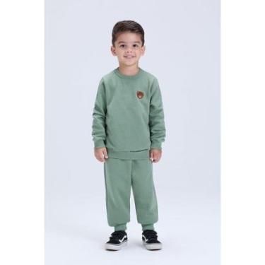 Imagem de Conjunto Infantil Unissex Moletom Felpado com Urso – Inverno-Masculino