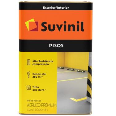 Imagem de Tinta Acrílico Premium para Cimentos e Pisos 18 Litros Cinza - 53419904 - SUVINIL