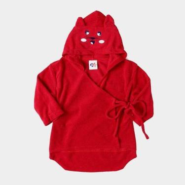 Imagem de Roupao gatinha tip top, Vermelho, 0 a 6 meses