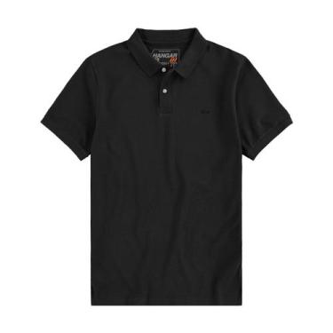 Imagem de Camiseta Polo Plus Size Hangar 70655 Masculina, Preto, G1