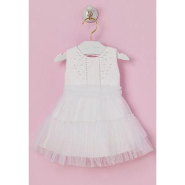 Imagem de Vestido Bebê Infantil Menina Petit Cherie, GG, Branco