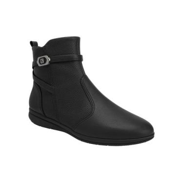 Imagem de Bota Feminina Piccadilly Ankle Boot Anabela Cano Curto, 38, Preto