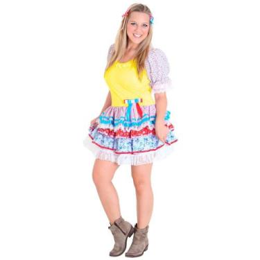 Imagem de Fantasia Caipira Feminino Adulto Completa Com Tiara Sulamericana