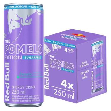 Imagem de Red Bull Energético Pomelo Sem Açúcar 250ml 4 latas, 4, Pomelo, 250ml