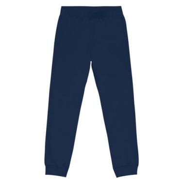 Imagem de Calça Jogger Básica Infantil Menina em Moletom Azul Marinho - Brandili