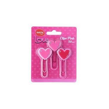 Imagem de CLIPS LOVE PINK MOLIN - Pacote com 3 Unidades de 50mm