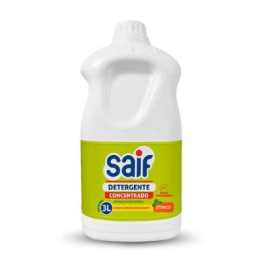 Imagem de Detergente Lava Louças Concentrado Cítrico Saif 3L, Detergente Líquido