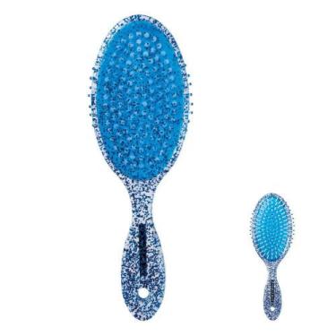 Imagem de Escova de Cabelo Glitter Oval Tamanho Médio - Marco Boni, Azul