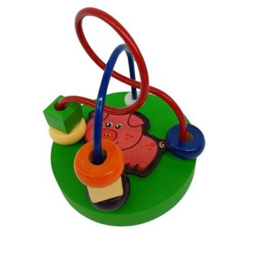 Imagem de Aramado Mini Porco Brinquedo Educativo Lúdico Circuitos Coloridos - Ca
