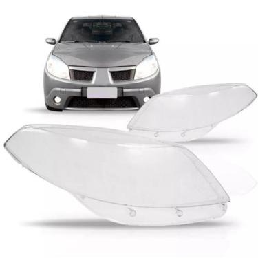 Imagem de Par Lente Farol Renault Sandero 2007 2008 2009 2010 2011 - bbs