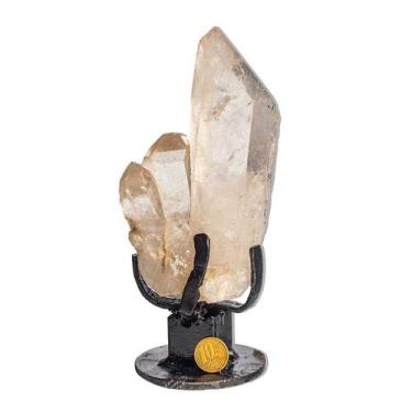 Imagem de Ponta Quartzo Cristal Pedra Natural Bruto 15cm 602g com Base - Cristai