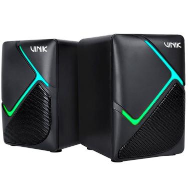 Imagem de Caixa de Som Gamer Vinik Constelation 2.0 6W LED Rainbow USB Alto-Falante 52mm Preto
