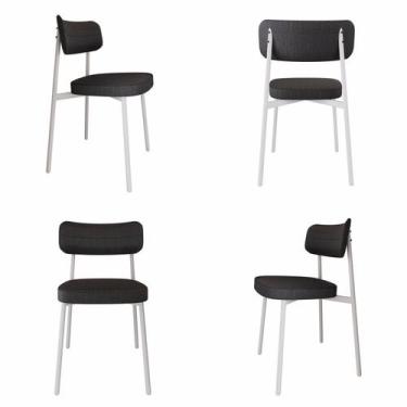 Imagem de Cadeira Alloa Fixa com 4 Pés 50 x 44,7 x 83,8 cm com 4 Unidade Preto -