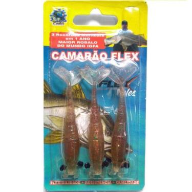 Imagem de Isca Camarão Artificial Flex de 8cm - modelo FAT e SLIM - Flex Iscas A