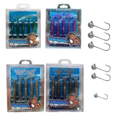 Imagem de Kit De Camarão Nakamarão Nelson Nakamura + Jig Head, Enviado aleatoria
