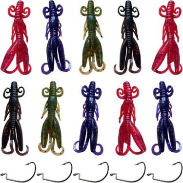 Imagem de Kit isca Soft Croy Criatura 8cm e Anzol Offset Grub Lizard, Aleatoria
