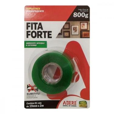 Imagem de Fita Dupla Face Adere Forte Acrilica Transparente Ambiente Interno/Ext