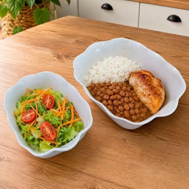 Imagem de Tigela Saladeira Retangular Tigela Melamina para Servir Saladas e Petiscos em Melamina Resistente Ideal para Uso