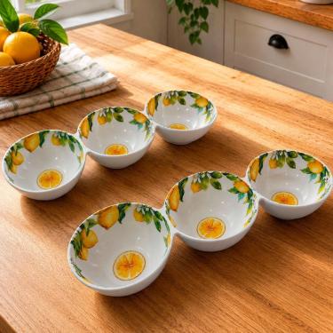 Imagem de Petisqueira Redonda com 3 Bowls Sicília em Melamina 1,2L para Servir Petiscos e Aperitivos Branco