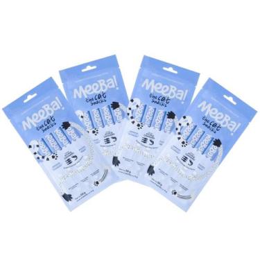 Imagem de Kit 4 Meeba Snack Natural Úmido Atum E Camarão 16 Sachê 14g