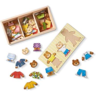 Imagem de Melissa & Doug - 45 Peças Madeira - Vestindo a Família Urso