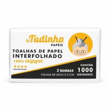 Imagem de Toalha de papel interfolha 2 dobras 100% celulose 20x21 *1000folhas* -