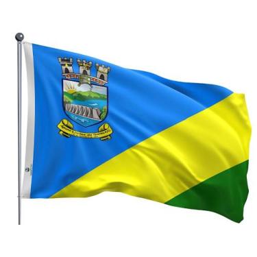 Imagem de Bandeira do Município de Águas Lindas de Goiás Uma Face Estampada Tama