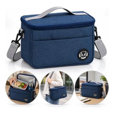 Imagem de Bolsa Térmica Marmiteira Lancheira Para Trabalho Com Alça, Azul