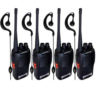 Imagem de Kit 4 rádios de comunicação walk talk Baofeng BF-777s Uhf Vhf 16 Canais