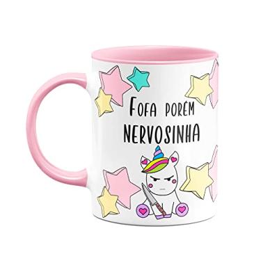Imagem de Caneca Divertida B-pink - Fofa por?m nervosinha
