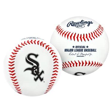 Imagem de Rawlings, Bola de Beisebol, Logotipo do time Chicago White Sox MLB Baseball, Branco, Official