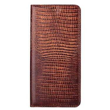 Imagem de Capa carteira para Google Pixel 6/6 Pro, capa flip de couro real com suporte para cartão fecho magnético antiarranhões à prova de choque Folio Book Phone Case, marrom 1,6 16,3 cm
