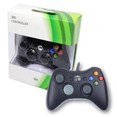 Imagem de Kit 2 Controle Xbox 360 E Pc Slim Joystick Com Fio