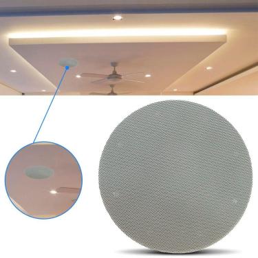 Imagem de Arandela Redonda Teto Com Alto Falante Kazaudio Coaxial CK6Q 6,5" 80W RMS By Hurri...