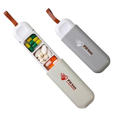Imagem de Caixa de Comprimidos Pequena para Bolso,Caixas de Pílulas Diárias Recipiente de Pílulas Semanais - Organizador portátil de remédios de tamanho pequeno para armazenamento de bolso ou bolsa Yelei