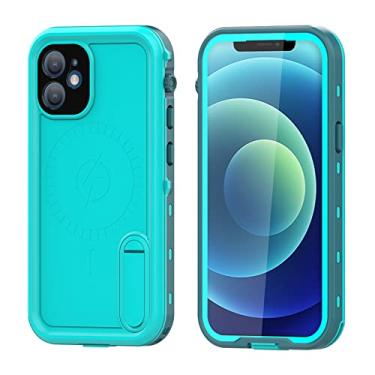 Imagem de Capa para IP 12 Pro Max, IP 12 Mini com suporte capa de coldre resistente de corpo inteiro à prova d'água, à prova de poeira, capa de celular à prova de choque, azul, 12