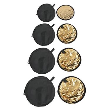 Imagem de Refletor de luz, 2 em 1 Ouro Prata Portátil Redondo Fotografia Iluminação Dobrável, Refletor Fotografia Difusor com Bolsa de Armazenamento para Iluminação de Estúdio Foto, Iluminação ao Ar Livre (30 cm/11,8 pol.)