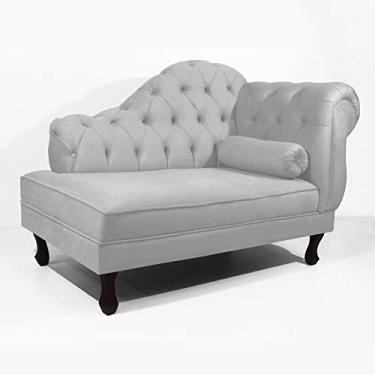 Imagem de Recamier Sofá Divã Com Pés Retro 140X80 - Elã (Suede Cinza)