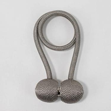 Imagem de 2 PCS Magnetic Pearl Ball Cortina Fivelas Cortina Tiebacks Holdbacks Fivela Clips Hastes de Cortina Acessórios Decorativos para Casa, Cinza Escuro, 47cm de comprimento