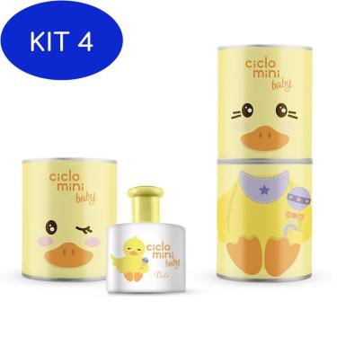 Imagem de Kit 4 Perfume Infantil Quequé Baby 100Ml Lata Ciclo