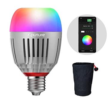 Imagem de Aputure Accent B7C 7W RGBWW Luz LED de mezcla de colores con batería integrada, enchufe E26/E27, 2,000K-10,000K, 9 luces integradas FX Sidus Link App Control