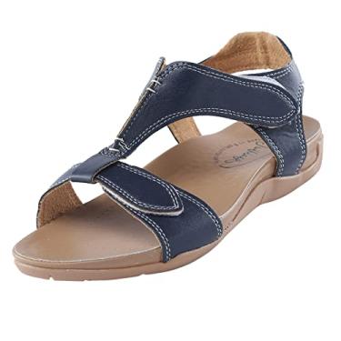 Imagem de Sandálias femininas modernas, chinelos de dedo aberto com lantejoulas, sandálias de verão casuais para mulheres de couro, Azul, 7
