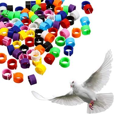 Imagem de Weewooday - 300 peças - Anéis de Pé de Pássaro de 8 mm, Plástico, Multicolorido, Pé de Pombo, Clipe na Perna, Anéis de Pé para Garotas Bantam Finch Dove, Coroa Pequena de Aves