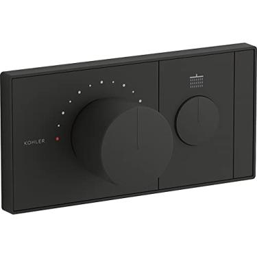 Imagem de Kohler 26345-9-BL Anthem Controle de válvula termostática mecânica embutida, uma tomada, preto fosco