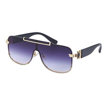 Imagem de Óculos de sol de armação grande, sem moldura, de uma peça, moda masculina, design de luxo, 6, tamanho único