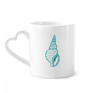 Imagem de Caneca de ilustração azul de caracol da vida marinha caneca de café cerâmica copo de coração de vidro