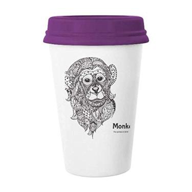 Imagem de Caneca de café de macaco com imagem de boca grande de animal caneca de cerâmica copo de presente