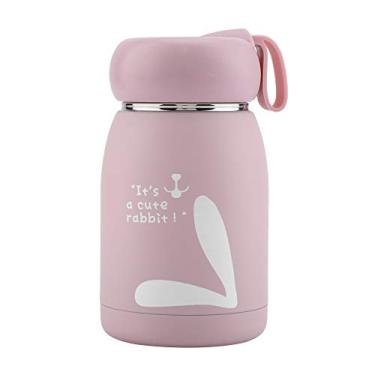 Imagem de Copo a vácuo, mini garrafa de água, caneca térmica de aço inoxidável, garrafa térmica leve e portátil para caneca de viagem em família para xícara de chá (rosa)