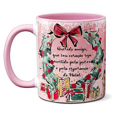 Imagem de Caneca Amigo Tenha Um Coração Puro E Esperançoso Do Natal (Rosa)
